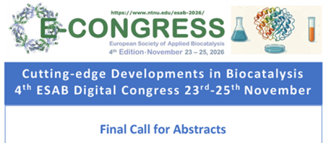 Do not miss the last opportunity to submit until 5 October 2026 an abstract for oral presentation at the 4th ESAB Digital Congress